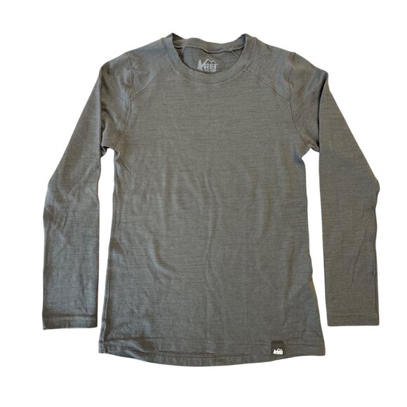 Rei Co-Op Other - REI CO-OP Midweight Merino Wool Crew Top Boys 8 S Gray Base Layer Thermal Shirt